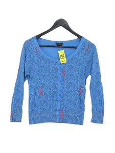 Topshop Women's Cardigan UK 8 Blue Viscose with Acrylic Round Neck Cardigan - Picture 1 of 5
