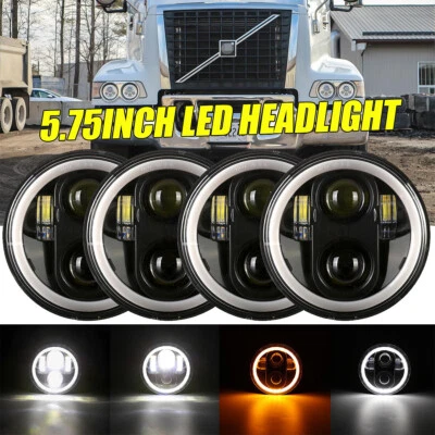 4PCS For Volvo VHD 2001-2019 5-3/4" 5.75" Inch LED Projector Headlight Headlamp - Image 1 of 4