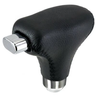 Cubierta de perilla de cambio automático de marchas de cuero negro para automóvil accesorios interiores automáticos Foto 1 de 4