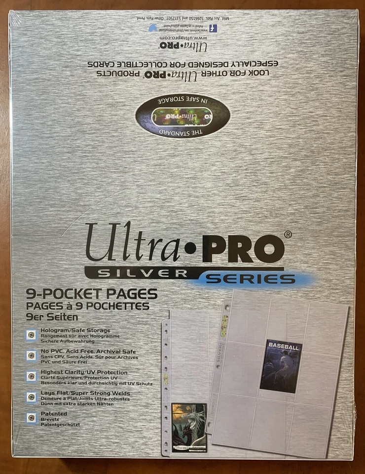100 NUEVAS Tarjetas Deportivas Ultra Pro 9 Páginas de Bolsillo Serie Plateada Yo-gi-oh Magic The Gathering Pokémon Foto 1 de 1