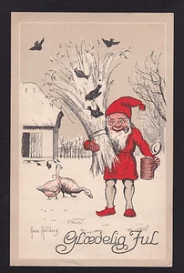 um 1910 Künstler signiert Hans Hollberg Elfe Weihnachten Skandinavien Postkarte - Bild 1 von 2