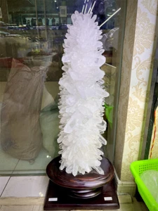 88LB TOP Cuarzo Natural Transparente Punto Cluster Vug Muestra + Soporte - Imagen 1 de 15