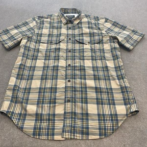 CC Filson Shirt Mens Medium Short Sleeve Plaid Vented Hiking Fishing Nylon Poly - Picture 1 of 14