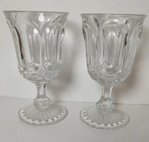 2- Vintage Glasses Woodrow Galloway Jefferson Goblets 6.25" Clear Glass - Picture 1 of 7