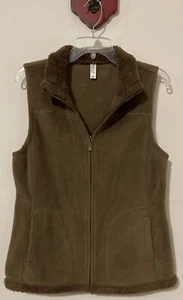 Exertek Womens Size Medium Brown Fleece Zip-Up Sleeveless Warm Vest! A5240 - Picture 1 of 4
