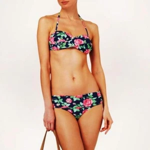 PHASE EIGHT NAVY ROSES LOVELY BIKINI BNWT SIZE 12/14 TOP & BOTTOMS SET RRP £68 - Picture 1 of 5