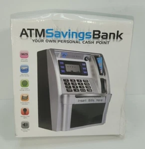 Piggy Bank Mini ATM Saving Bank Pink Electronic Use Real Bills Coins Money - Picture 1 of 6