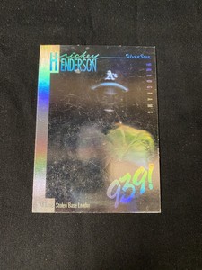 1991 Field Of Vision RICKEY HENDERSON ALL TIME SB LEADER Silver Star HOLOGRAM