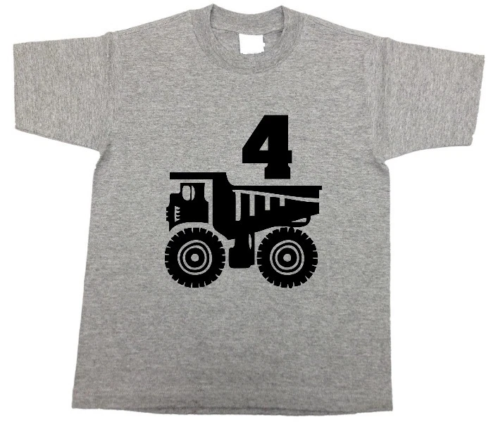 Camión volquete niño camisa cumpleaños tema dumptruck camiseta camiseta jóvenes niños niños Foto 1 de 1