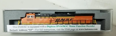 Burlington Northern Santa Fe GE ES44AC 5953 KATO 176-8953 Digitrax DCC N Scale - Image 1 of 4