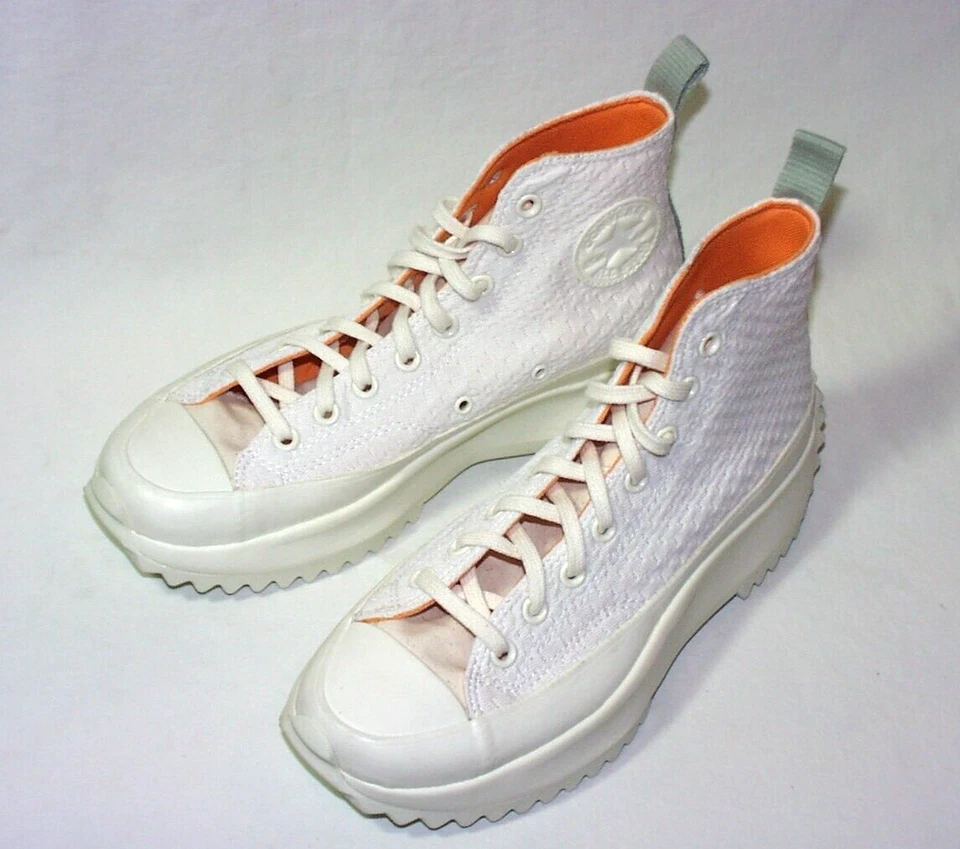 Converse CTAS Run Star plataforma de caminhada Hi A03838C Egret/Peach, mulher 10, homens 8.5, novo - Imagem 1 de 4