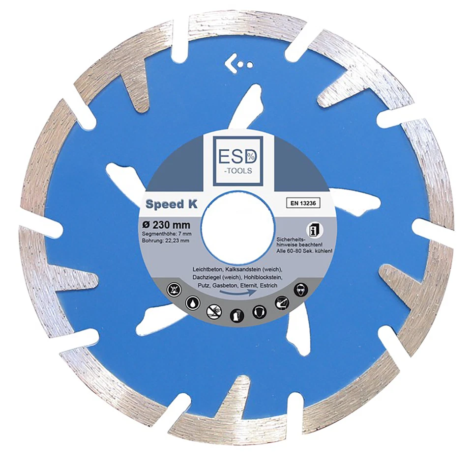 Diamanttrennscheibe 115 125 150 230 Kalksandstein Diamant Trennscheibe Estrich - Bild 1 von 1