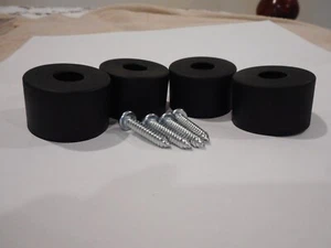 Set Of 4 LG. Rubber Feet 1.5" X 1" Tall w/Zinc Plated Mounting Screws - Picture 1 of 6