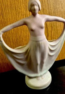 Antique Vintage WELLER POTTERY LAVONIA  Dounle Bud VAAE 1920s Art Deco Lady - Picture 1 of 14