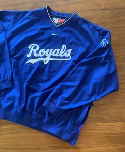 Vintage Kansas City Royals Nike Center Swoosh Pullover Jacket Men XL Zip Y2K MLB - Picture 1 of 15