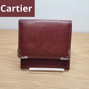 Cartier Leather Coin Case Must Line Bordeaux Authentic - Picture 1 of 14