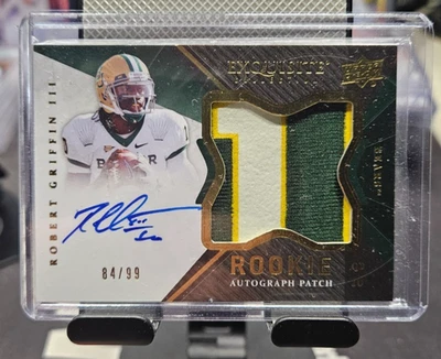 2008 Exquisite Rookie Autograph #/99 Robert Griffin III 3 Color Patch RPA Baylor - Image 1 of 2