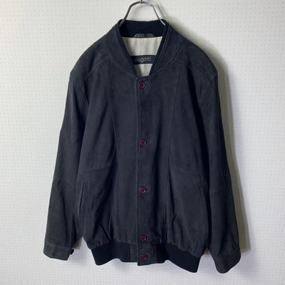 90s bugatti velor goatskin jacket black suede blouson - Image 1 of 4