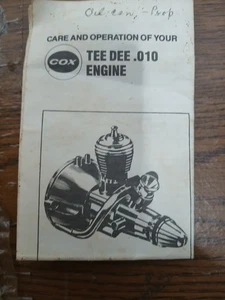Vintage Flying Model Airplane Engine Cox TD Paperwork Manual B27 - Picture 1 of 2