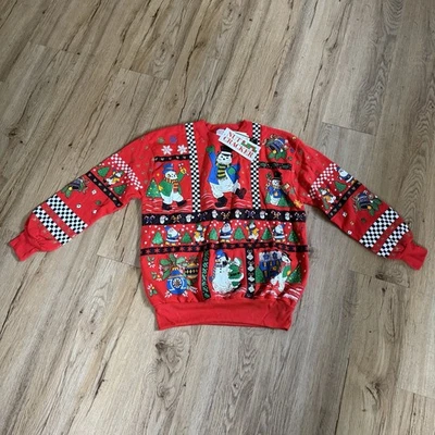 Vintage Nutcracker Christmas Sweatshirt NWT Snowman Santa Grandma Core Ugly Med - Image 1 of 4