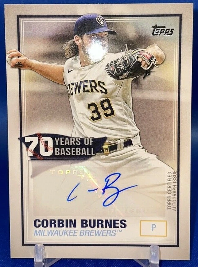 2021 TOPPS SERIES 1 70 YEARS OF BASEBALL  CORBIN BURNES AUTOGRAPH BREWERS! - Image 1 of 1