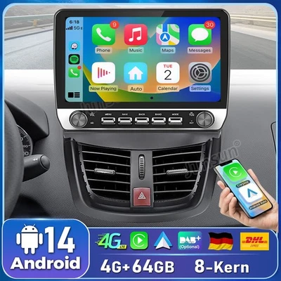 2G+64G Für Peugeot 207 CC 2006-15 Android 14 Autoradio GPS Nav WIFI SWC Carplay - Bild 1 von 4