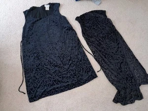 MATERNITE MATERNITY SLEEVELESS DRESS W/ SHOULDER SCARF L LARGE - Picture 1 of 4