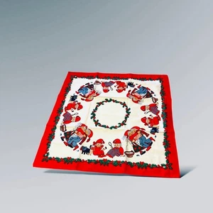 Scandinavian Christmas SMALL Square Tableware NOS 24" Sandvika Veveri Cotton - Picture 1 of 10