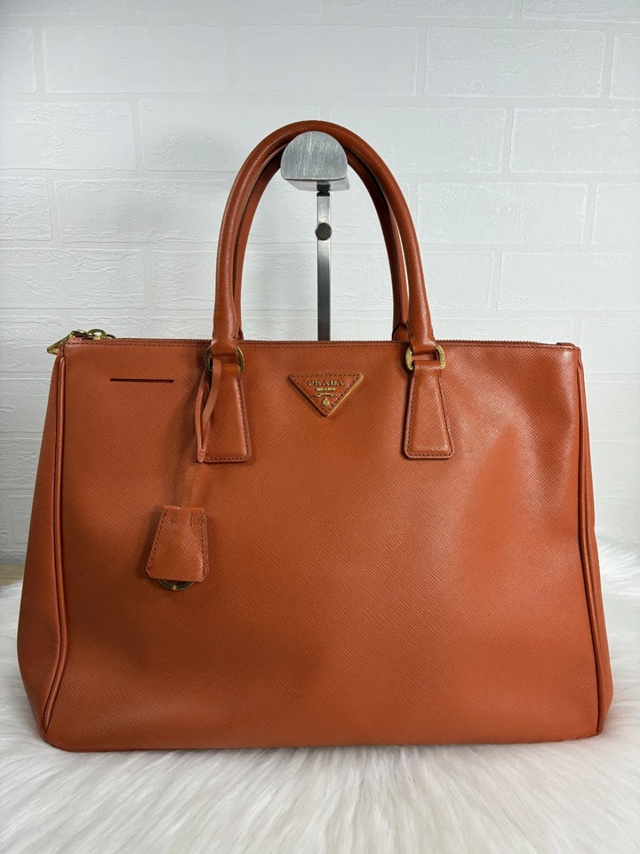 Authentic Prada Saffiano Orange Tote Bag Leather - Image 1 of 4
