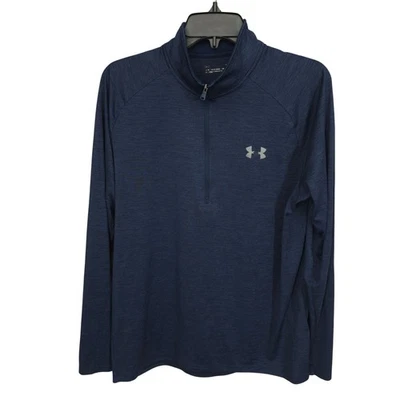 Camisa Pullover Under Armour Para Hombres L Azul 1/4 Cremallera Correr Ropa Activa Gimnasio Informal Foto 1 de 4