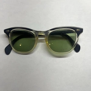 American Optical Vintage Eyeglasses Black Fade Green Tint prescription glasses - Picture 1 of 13