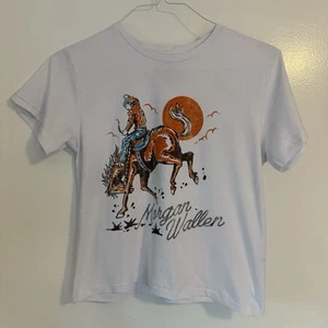MORGAN WALLEN Merch T-Shirt Women’s Medium Rodeo Buckin' Cowboy Cropped - Picture 1 of 11