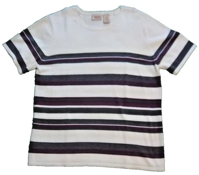 Top/suéter de punto grande/rayas de manga corta para mujer, colección Cherokee Foto 1 de 4