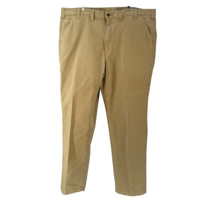 Pantalones de trabajo Carhartt para hombre calce relajado caqui 44x32 mezcla de algodón spandex 102291-253 Foto 1 de 4