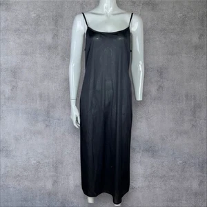 Principles schwarzes Satin-Schlupfkleid Größe 14 UK 14 minimalistisch 90er Jahre Y2K Maxi - Bild 1 von 13