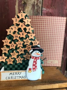 Cobble Creek Wooden Snowman and Tree Countdown Calendar - Picture 1 of 4