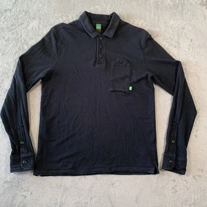 MA.STRUM Polo Hombre Grande Negro Manga Larga Fútbol Terrazas Io Polloi - Imagen 1 de 17
