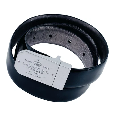 Lauren Ralph Lauren LRL Skinny Belt Womens Medium Reversible Silver & Patent - Image 1 of 4