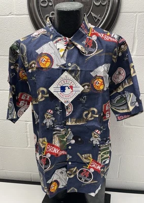 Camisa hawaiana vintage nueva con etiquetas Reyn Spooner NEW YORK YANKEES por todas partes X-grande Foto 1 de 4