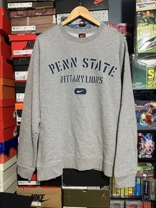 Vtg Y2K Penn State Nike Center Swoosh Grey Crewneck Sweatshirt XL - Picture 1 of 5