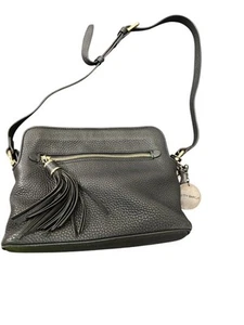 Hobbs Shoulder Bag Cow Leather Handbag Black Betty Barkley Key Chain Medium - Picture 1 of 12
