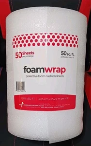Foam Wrap 50 sheets 12" x 50' Perforated Sheets Recycle Quality 3mm (0.12) DEAL! - Bild 1 von 3