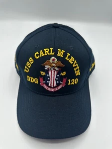 The Corps USS Carl M Levin DDG 120 Logo Blue Baseball Cap Hat One Size - Picture 1 of 7