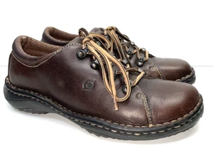 Zapatos Oxford Born Para Mujer Marrón Con Cordones Cuero Guijarro Talla 9 M/EU 40.5 W5645 - Imagen 1 de 8