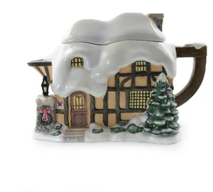 Thomas Kincade Christmas Cottage Teapot 7" NEW 1995 - Picture 1 of 6