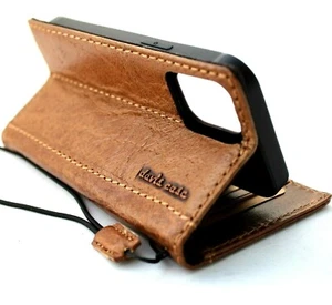 Genuine Leather Case For Apple iPhone 12 Mini Wallet Vintage Cover Full Grain De - Picture 1 of 8