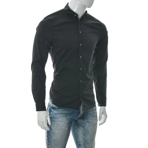 Tiger of Sweden Men's Long Sleeve THRONE Shirt Button Up Slim Fit Black Size 39 - Picture 1 of 8