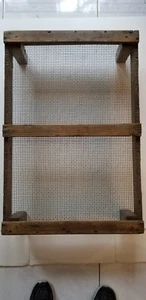 Metal Sieve, large, set on wood. Vintage Tool - Picture 1 of 9