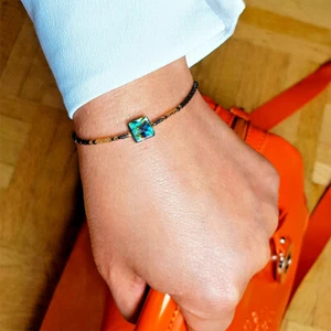 Zartes Rocailles Armband mit Abalone Perlmutt handgemacht - Bild 1 von 4