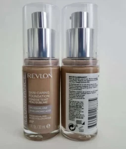 New Revlon Illuminance Skin-Caring Liquid Foundation 1 fl oz 217 Beige LOT OF 2 - Picture 1 of 2